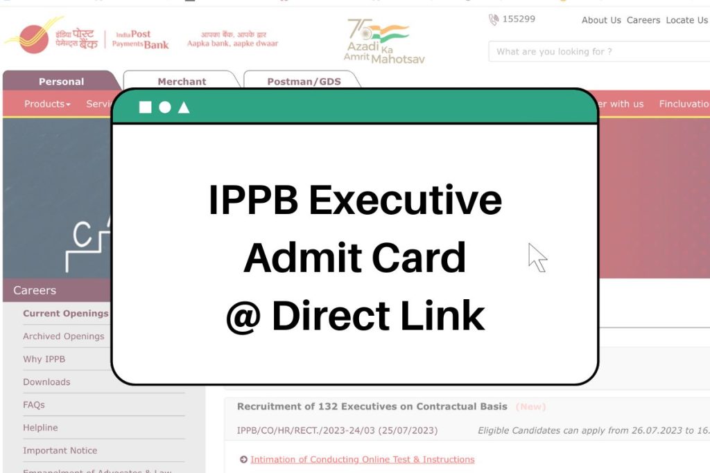 IPPB Executive Admit Card 2023 @www.ippbonline.com Hall Ticket Link
