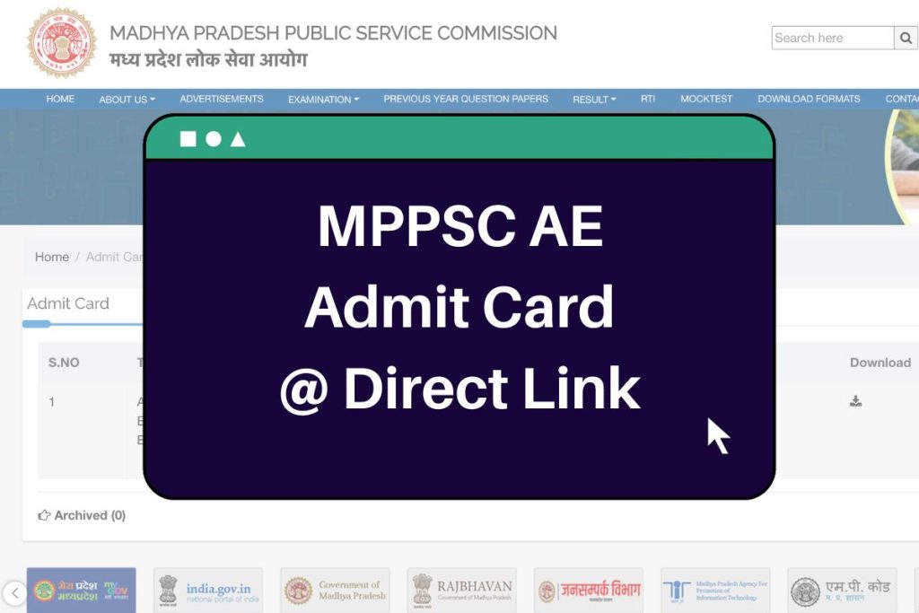 MPPSC AE
Admit Card
@ Direct Link