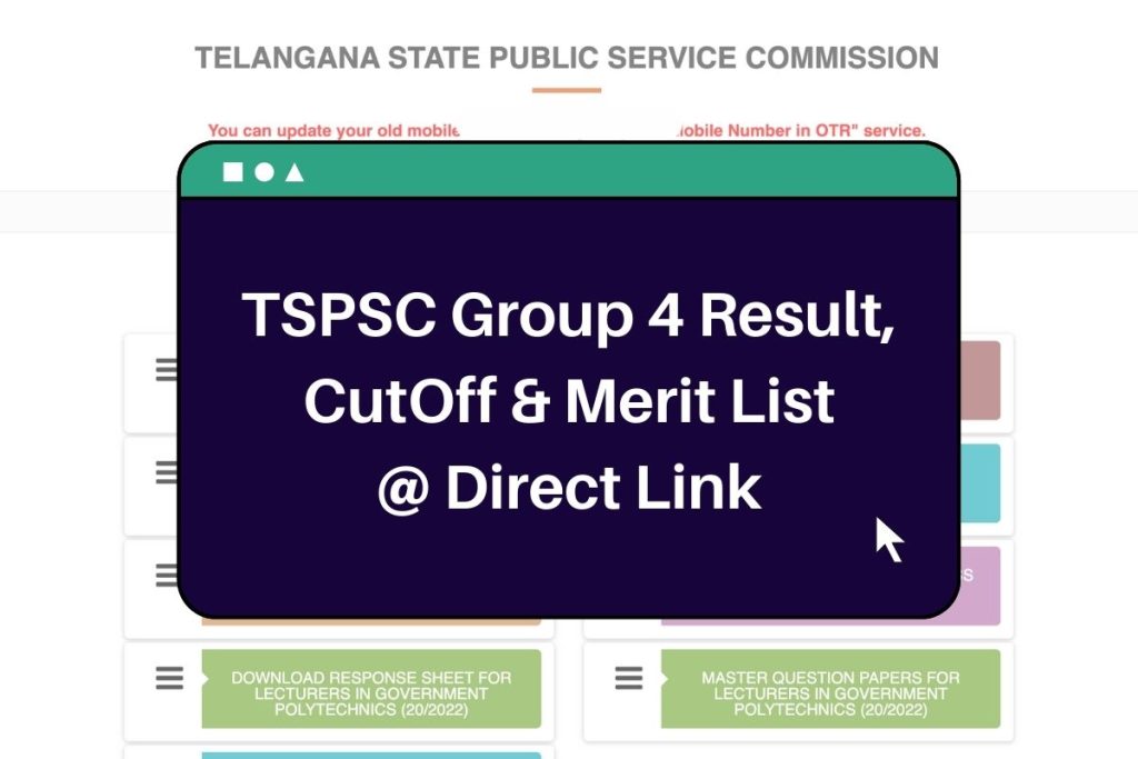 TSPSC Group 4 Result 2023 (Direct Link) CutOff & Merit List @www.tspsc.gov.in