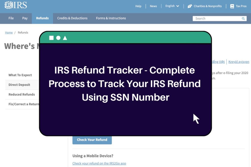 IRS Refund Tracker - Complete Process to Track Your IRS Refund Using SSN Number